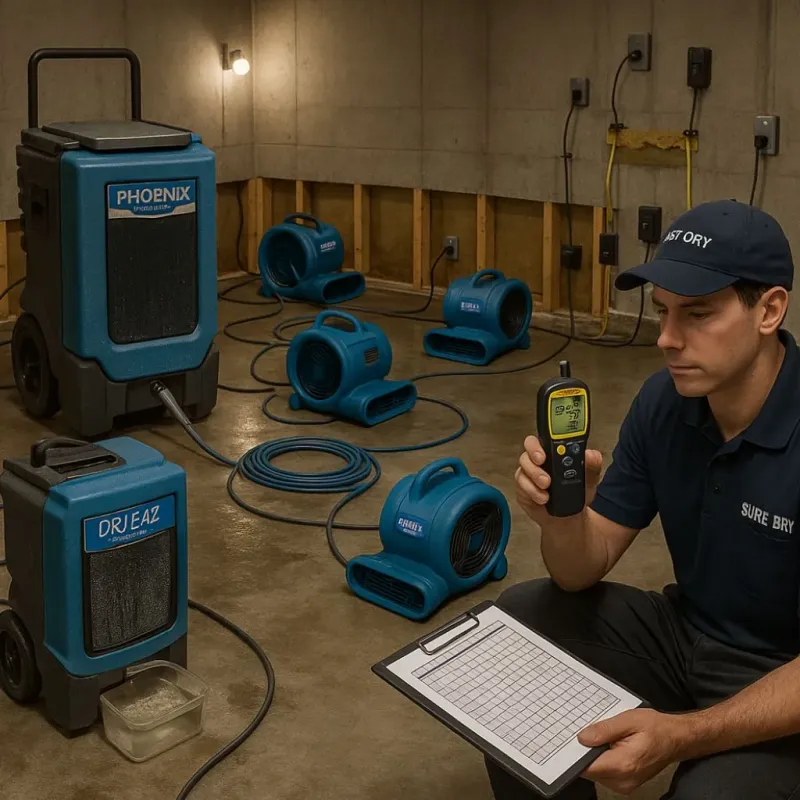Structural Drying and Dehumidification process in Medina, TX
